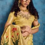 Panoply Yellow Paithani Pure Tissue Silk Saree With Woebegone Blouse Piece