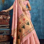 Exemplary Pink Paithani Pure Tissue Silk Saree With Marvellous Blouse Piece