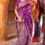 Staggering Purple Soft Banarasi Silk Saree With Sempiternal Blouse Piece