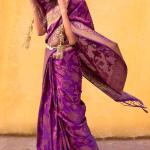 Staggering Purple Soft Banarasi Silk Saree With Sempiternal Blouse Piece