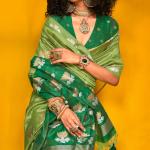 Marvellous Green Soft Banarasi Silk Saree With Sizzling Blouse Piece