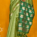 Marvellous Green Soft Banarasi Silk Saree With Sizzling Blouse Piece