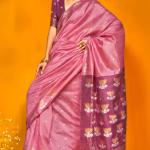 Dazzling Pink Soft Banarasi Silk Saree With Charming Blouse Piece