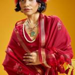 Scintillating Red Pure Munga Cotton Saree With Nectarous Blouse Piece
