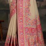 Scrumptious Dark Beige Pashmina saree With Chatoyant Blouse Piece