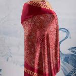 Snazzy Red Ajrakh Printed Satin Silk Saree With Whimsical Blouse Piece