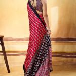 Murmurous Red Ajrakh Printed Satin Silk Saree With Sempiternal Blouse Piece