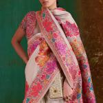 Extraordinary Beige Pashmina Saree With Pleasant Blouse Piece