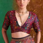 Stunner Black Pashmina Saree With Confounding Blouse Piece