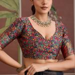 Designer Black Pashmina saree With Enticing Blouse Piece