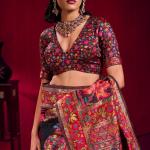 Refreshing Black Pashmina saree With Beleaguer Blouse Piece