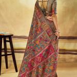 Sensational Grey Pashmina Saree With Panache Blouse Piece