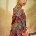 Sensational Grey Pashmina Saree With Panache Blouse Piece