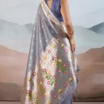 Prettiest Blue Paithani Pure Tissue Silk Saree With Traditional Blouse Piece