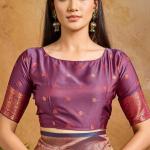 Eclat Dark Pink Soft Banarasi Silk Saree With Precious Blouse Piece