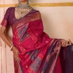 Sonorous Dark Pink Pure Zari Weaving Banarasi Silk Saree With Ephemeral Blouse Piece