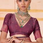 Sonorous Dark Pink Pure Zari Weaving Banarasi Silk Saree With Ephemeral Blouse Piece
