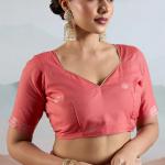 Pleasant Peach Soft Banarasi Tissue Silk Saree With Evocative Blouse Piece