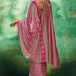 Whimsical Dark Pink Ajrakh Printed Semi Modal Silk Saree With Vibrant Blouse Piece