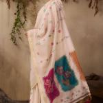 Winsome Beige Pure Munga Cotton Saree With Majesty Blouse Piece