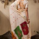 Gratifying Beige Pure Munga Cotton Saree With Invaluable Blouse Piece