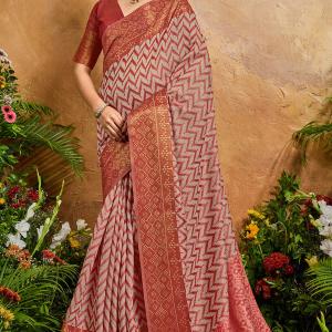 Staring Maroon Viscose Cotton Patola Silk Saree With Enticing Blouse Piece