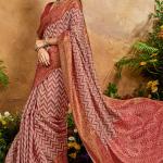 Staring Maroon Viscose Cotton Patola Silk Saree With Enticing Blouse Piece