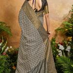 Fairytale Black Viscose Cotton Patola Silk Saree With Deserving Blouse Piece
