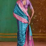 Posh Firozi Banarasi Satin Silk Saree With Resplendent Blouse