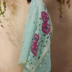 Stunner Sea Green Cotton Silk Saree With Designer Blouse Piece