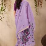 Winsome Lavender Cotton Silk Saree With Innovative Blouse Piece