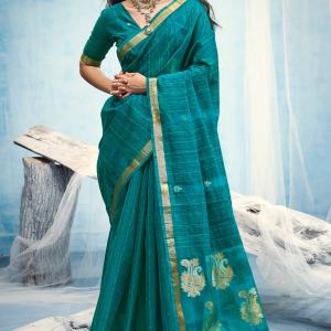 Glorious Rama Pure Munga Cotton Silk Saree With Vibrant Blouse Piece