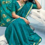 Glorious Rama Pure Munga Cotton Silk Saree With Vibrant Blouse Piece
