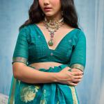 Glorious Rama Pure Munga Cotton Silk Saree With Vibrant Blouse Piece