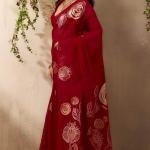 Trendy Maroon Cotton Silk Saree With Marvellous Blouse Piece