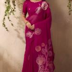 Unequalled Dark Pink Cotton Silk Saree With Bucolic Blouse Piece