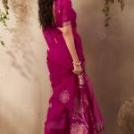 Unequalled Dark Pink Cotton Silk Saree With Bucolic Blouse Piece