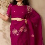 Unequalled Dark Pink Cotton Silk Saree With Bucolic Blouse Piece