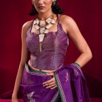 Fantabulous Purple Banarasi Satin Silk Saree With Lissome Blouse