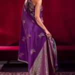 Fantabulous Purple Banarasi Satin Silk Saree With Lissome Blouse
