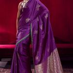 Fantabulous Purple Banarasi Satin Silk Saree With Lissome Blouse