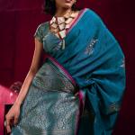Palimpsest Rama Banarasi Satin Silk Saree With Designer Blouse
