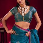 Palimpsest Rama Banarasi Satin Silk Saree With Designer Blouse