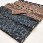 Desirable Grey Printed Cotton Silk Saree With Smashing Blouse Piece