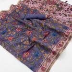 Ornate Lavender Printed Cotton Silk Saree With Supernal Blouse Piece
