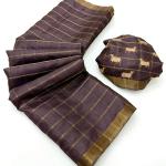 Transcendent Wine Printed Tussar Silk Saree With Captivating Blouse Piece