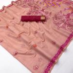 Energetic Pink Pure Munga Cotton Silk Saree With Hypnotic Blouse Piece