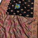 Majesty Black Pashmina Silk Saree With Improbable Blouse Piece
