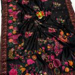 Sensational Black Pashmina Silk Saree With Evanescent Blouse Piece