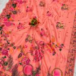 Pulsating Peach Pashmina Silk Saree With Comely Blouse Piece